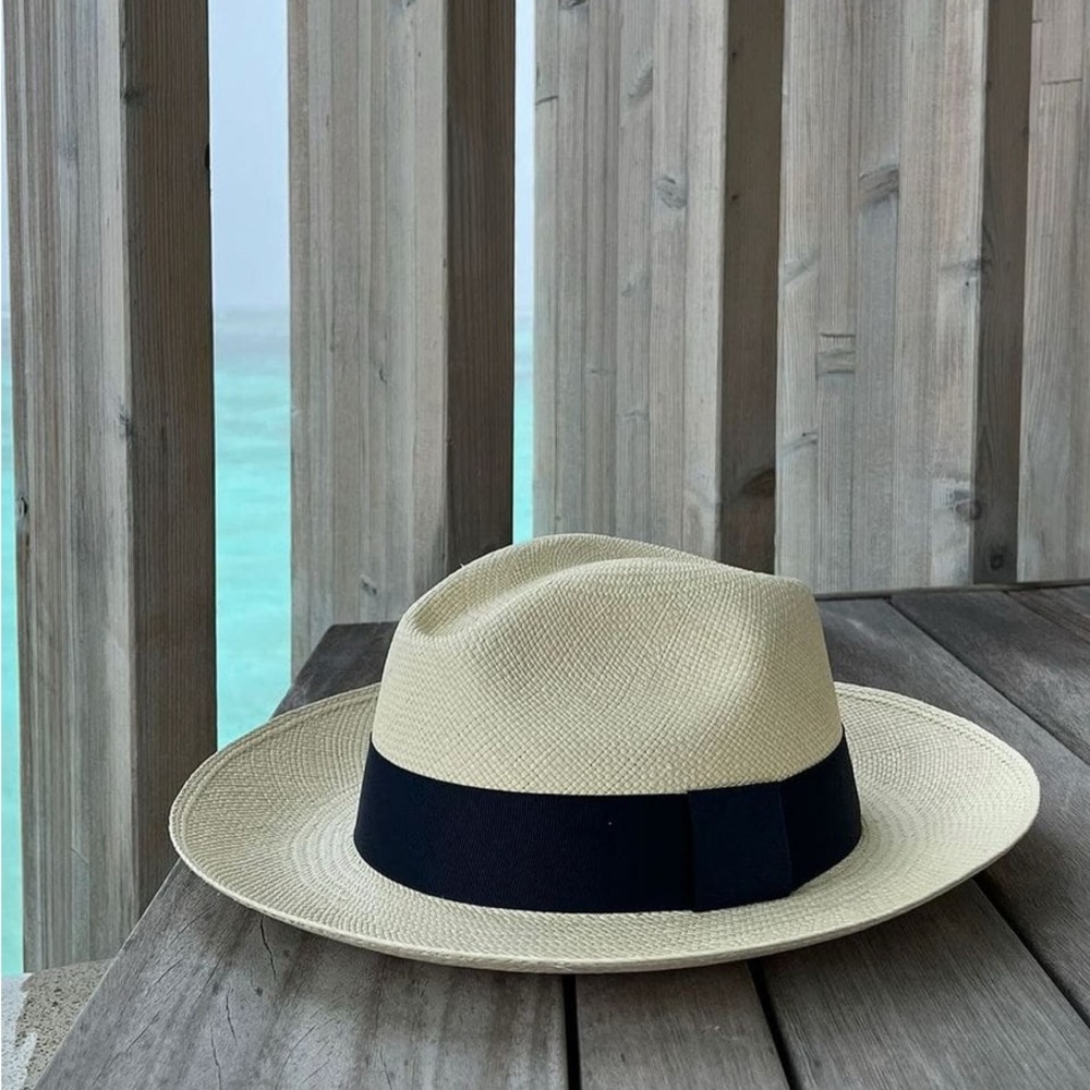 Elegant Cream Fedora with Black Band